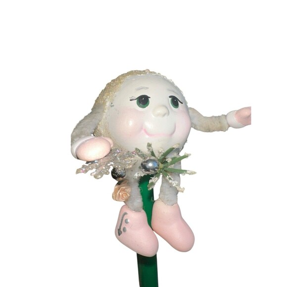 Vintage Snowball Shelf Sitter Figurine Noggins Anthropomorphic Christmas - Picture 8 of 13